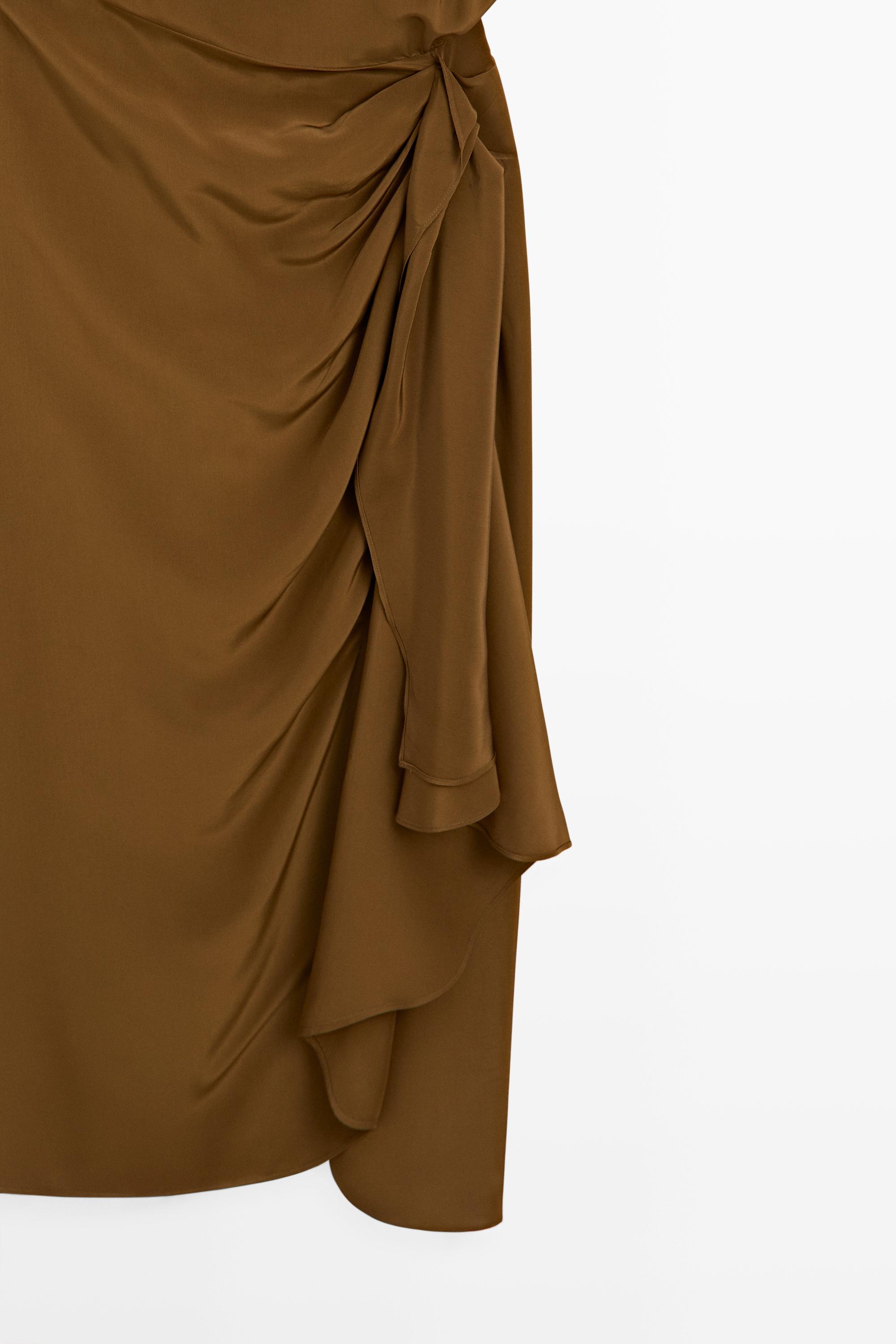 Flowing midi dress with draped detail